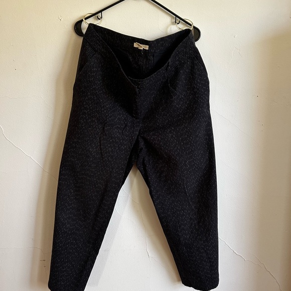 *Excellent Condition* Eileen Fisher Organic Cotton Black Textured Wide-Leg Pants - Picture 1 of 5